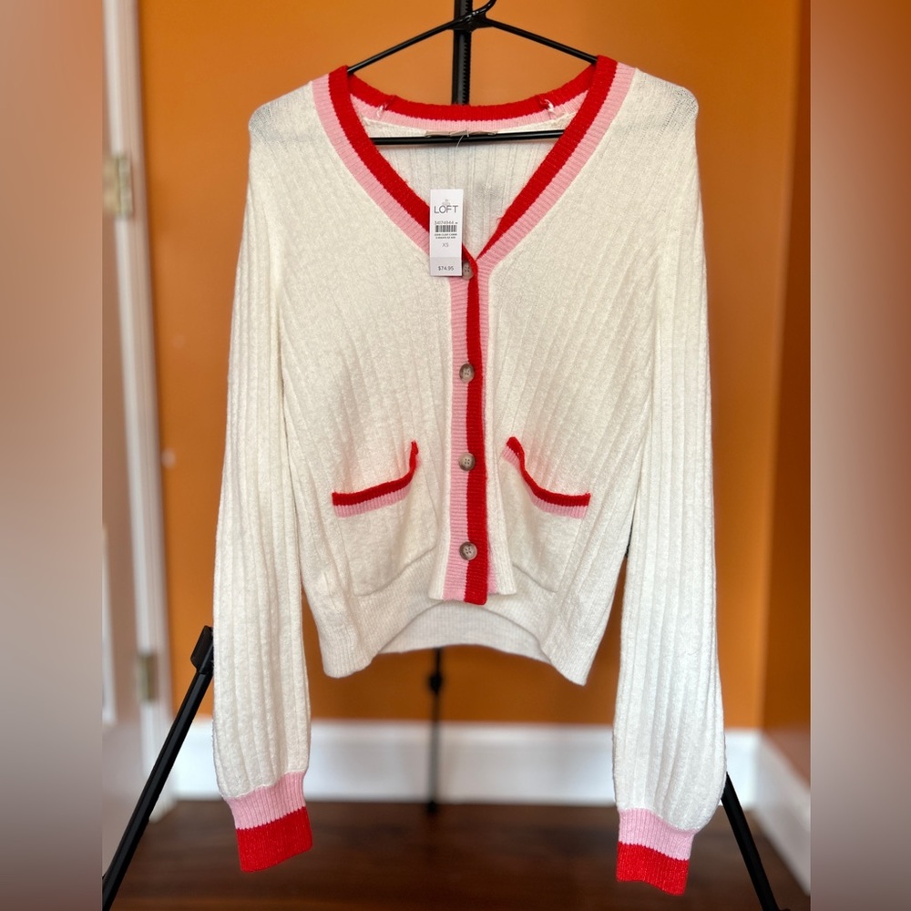 LOFT Women’s V Neck Cardigan, Button Up, XS